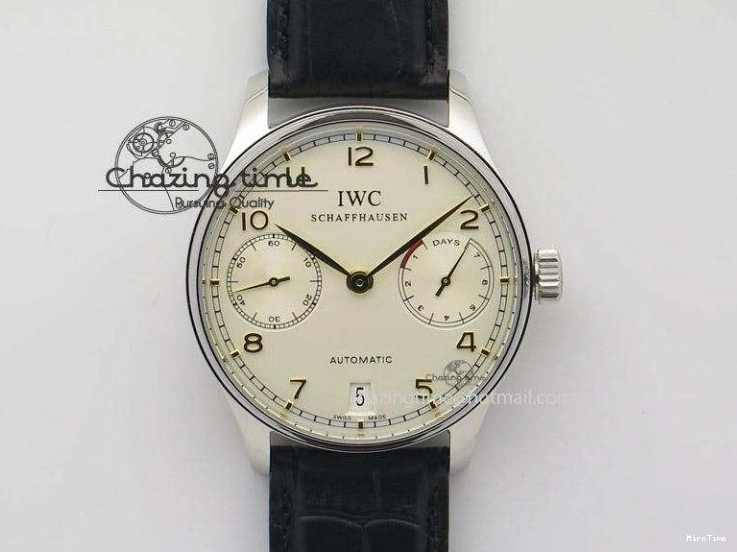 MIROTIME 0212 Affordable Portuguese Real PR Real Annual Calendar IW5035 ZF 1:1 Best Edition White Dial Blue Markers on Blue Leather Strap A 7143